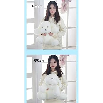 Amazon.co.jp: 動物 ぬいぐるみ 犬 白イヌ 縫い包み かわいい